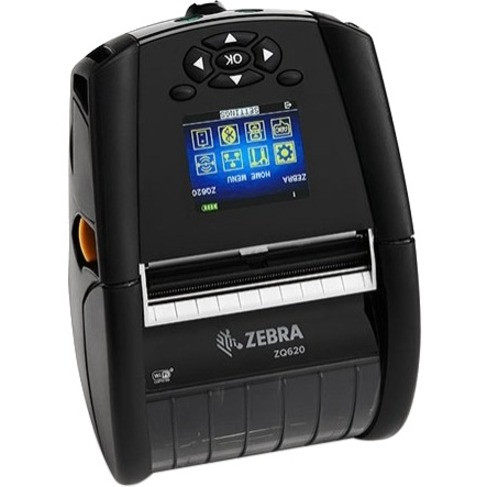 Zebra ZQ620 Mobile Direct Thermal Printer - Monochrome - Portable - Receipt Print - USB - Bluetooth - Battery Included - 32" Print Length x 2.83" Print Width - 4.53 in/s Mono - 203 dpi - 3.13" Label Width x 32" Label Length  - ZQ62-AUFA000-00