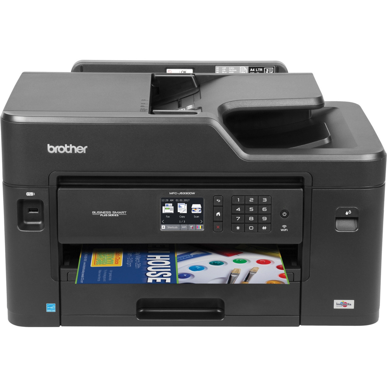 Brother Business Smart MFC-J5330DW Inkjet Multifunction Printer - Color - Desktop - Duplex Printing - Copier/Fax/Printer/Scanner - 35 ppm Mono/27 ppm Color Print - 4800 x 1200 dpi Print - MFCJ5330DW Brother Business Smart MFC-J5330DW Inkjet Multifunction Printer - Color - Desktop - Duplex Printing - Copier/Fax/Printer/Scanner - 35 ppm Mono/27 ppm Color Print - 4800 x 1200 dpi Print - MFCJ5330DW