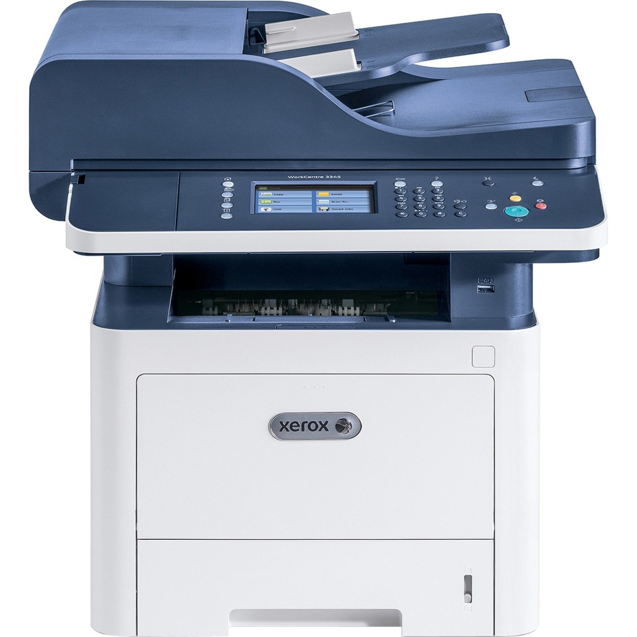 Xerox WorkCentre 3345/DNIM Wireless Laser Multifunction Printer - Monochrome - Copier/Fax/Printer/Scanner - 42 ppm Mono Print - 1200 x 1200 dpi Print - Automatic Duplex Print - Up to 80000 Pages Monthly - 300 sheets Input - Color Scanner