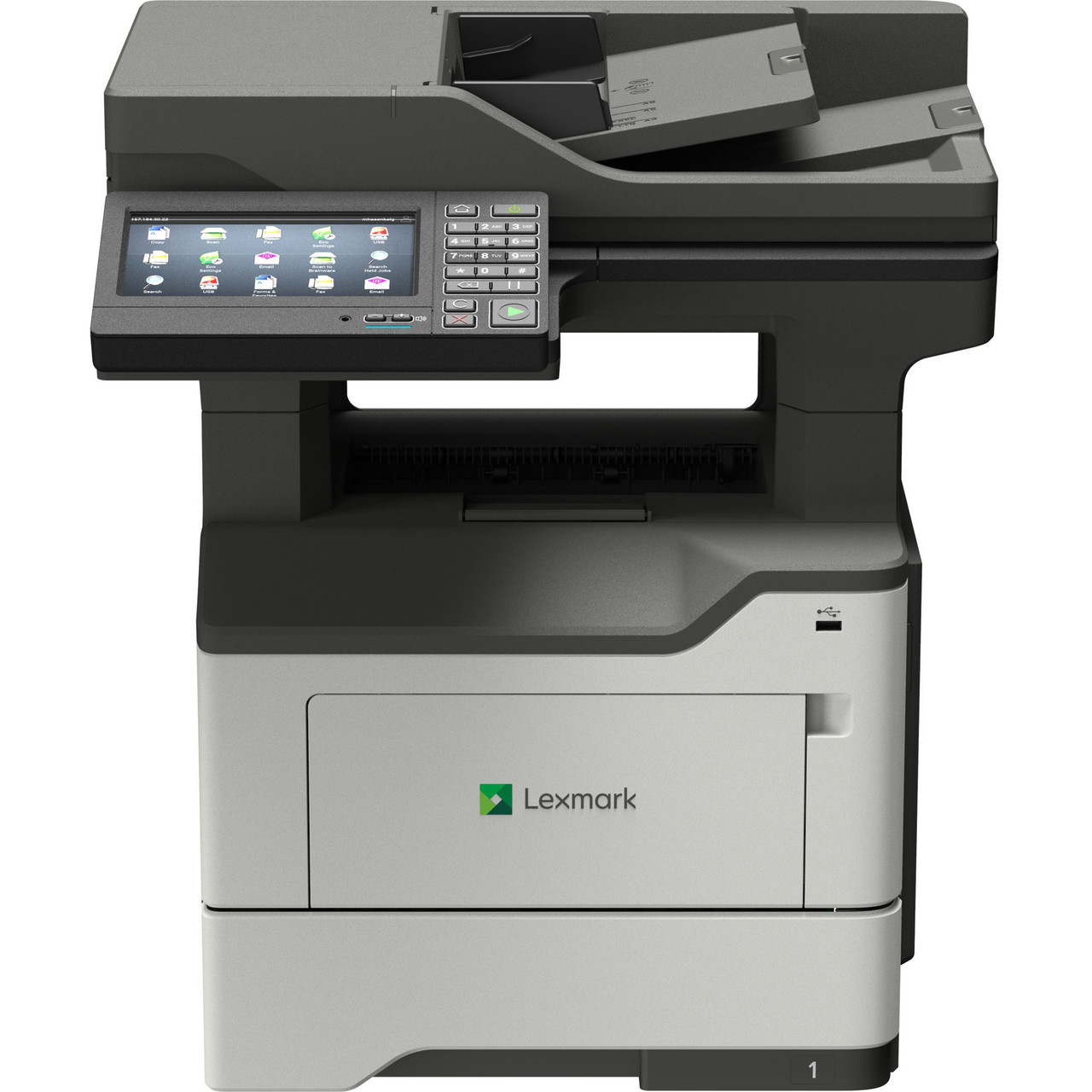 Lexmark MX620 MX622adhe Laser Multifunction Printer-Monochrome-Copier/Fax/Scanner-50 ppm Mono Print-1200x1200 Print-Automatic Duplex Print-175000 Pages Monthly-650 sheets Input-Color Scanner-1200 Optical Scan-Monochrome Fax - 36S0920