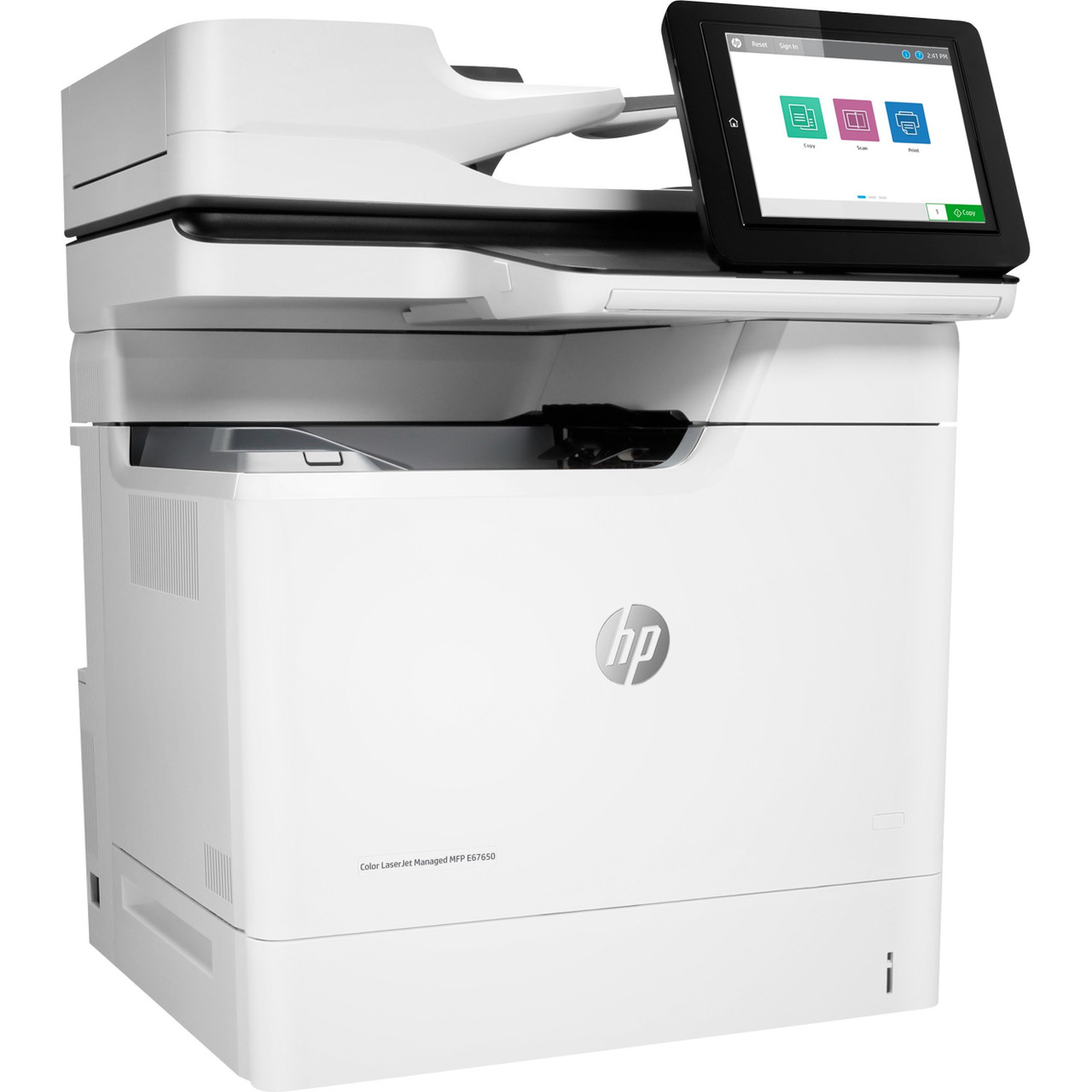 HP LaserJet Managed E67650dh Laser Multifunction Printer-Color-Copier/Scanner-50 ppm Mono/50 ppm Color Print-1200x1200 Print-Automatic Duplex Print-150000 Pages Monthly-650 sheets Input-Color Scanner-600 Optical Scan-Gigabit Ethernet - 3GY31A#BGJ