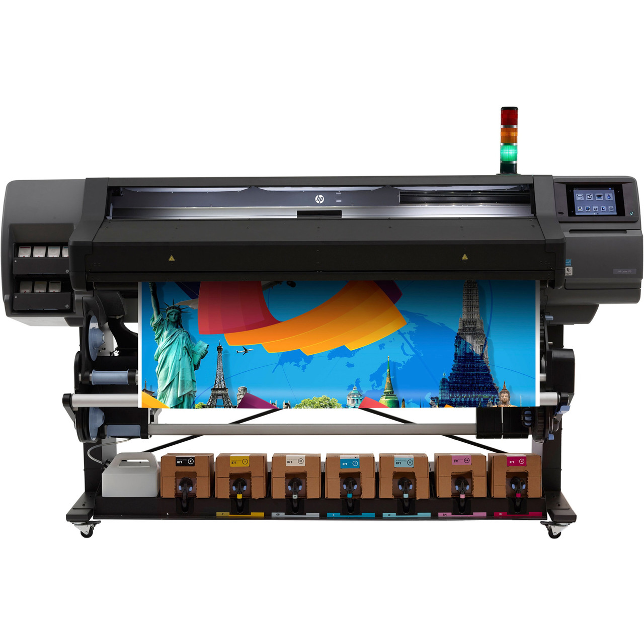 HP Latex 570 Inkjet Large Format Printer - 64" Print Width - Color - 7 Color(s) - 980 ft²/h Color Speed - 1200 x 1200 dpi - Ethernet - Roll Paper, Cut Sheet, Vinyl, Polyester Film, Adhesive Vinyl, Fabric, Mesh, Synthetic Paper, Banner - N2G70A#B1K