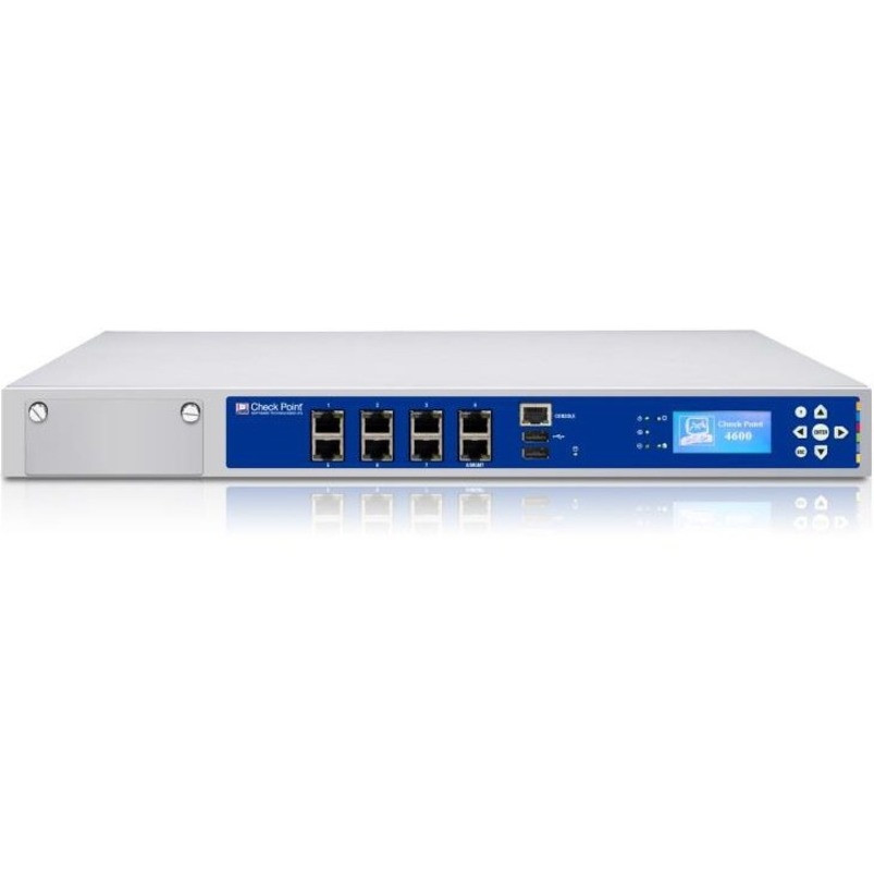 Check Point 4600 Network Security/Firewall Appliance - 8 Port - 1000Base-T - Gigabit Ethernet - AES (128-bit) - 8 x RJ-45 - 1 Total Expansion Slots - 1U - Rack-mountable - CPAP-SG4600-NGTX-HA