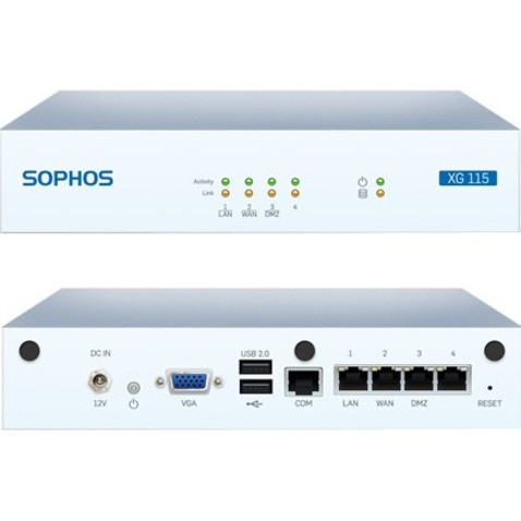 Sophos XG 115 Network Security/Firewall Appliance - 4 Port - 1000Base-T - Gigabit Ethernet - 4 x RJ-45 - Desktop, Rack-mountable - XP1B2CSUS