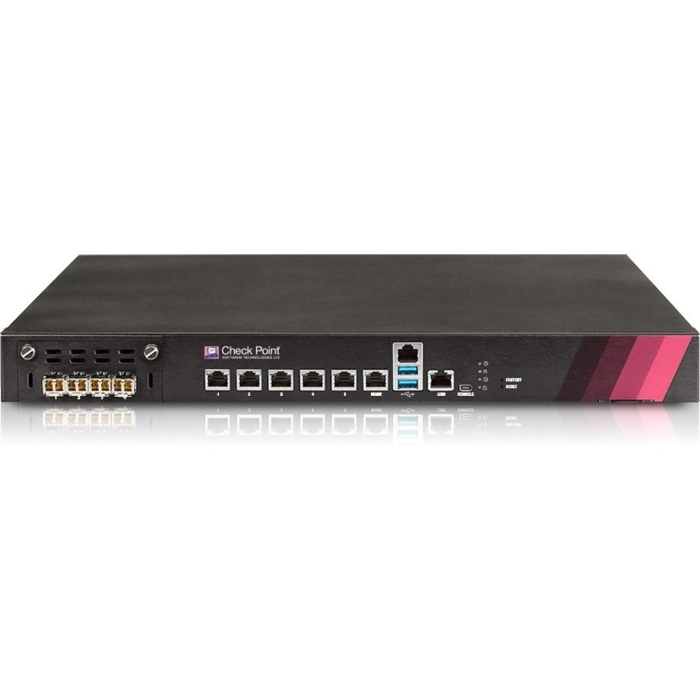 Check Point 5200 Security Gateway - 6 Port - 10/100/1000Base-T - Gigabit Ethernet - AES (128-bit) - 5 x RJ-45 - 1 Total Expansion Slots - 1U - Rack-mountable, Rail-mountable - CPAP-SG5200-NGTX-HA-LCM