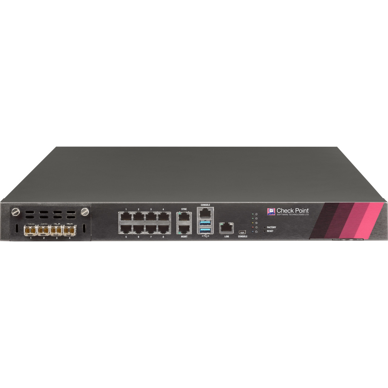 Check Point 5400 Network Security/Firewall Appliance - 8 Port - 1000Base-T - Gigabit Ethernet - AES (128-bit) - 8 x RJ-45 - 1 Total Expansion Slots - 1U - Rack-mountable- CPAP-SG5400-NGTX-HPP
