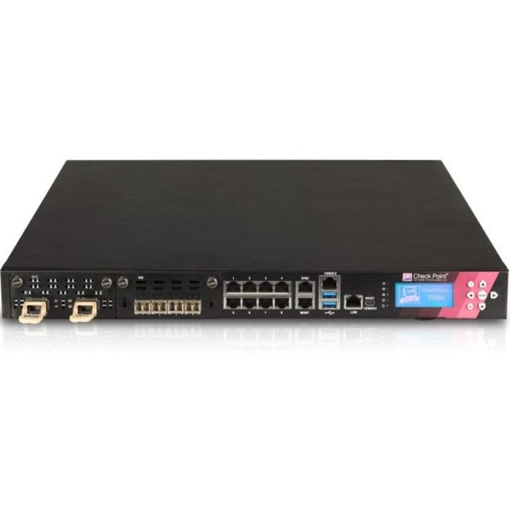 Check Point 5900 Next Generation Security Gateway For The Mid-Size Enterprise - 8 Port - 10/100/1000Base-T - Gigabit Ethernet - AES (128-bit) - 8 x RJ-45 - 2 Total Expansion Slots - 1U - Rack-mountable - CPAPSG5900NGTPSSDHA