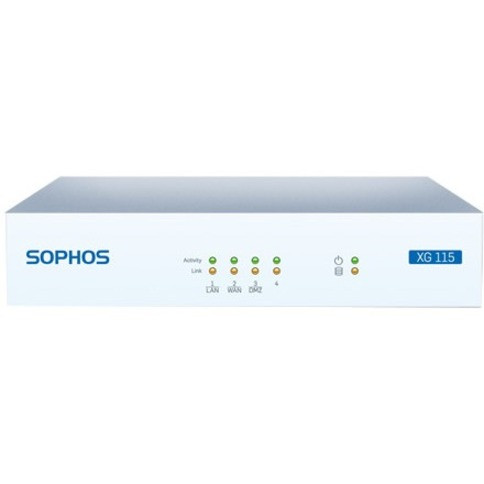 Sophos XG 115w Network Security/Firewall Appliance - 4 Port - 1000Base-T - Gigabit Ethernet - Wireless LAN IEEE 802.11a/b/g/n - 4 x RJ-45 - Desktop, Rack-mountable - NW1B1CSUS