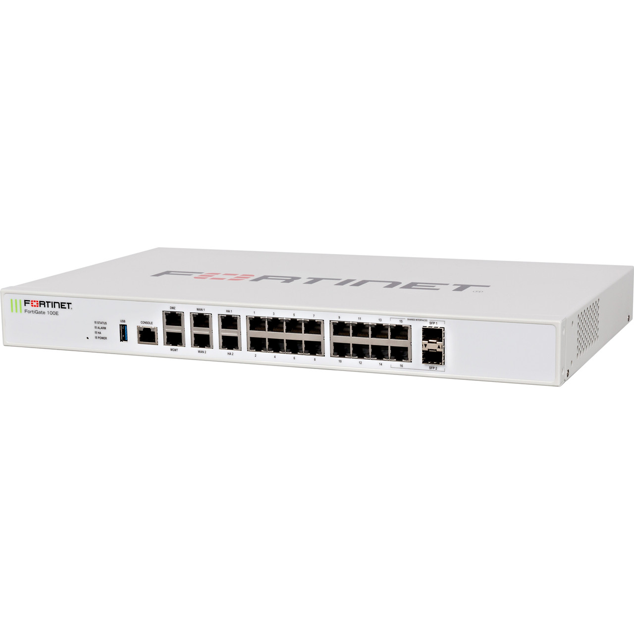 Fortinet FortiGate 100E Network Security/Firewall Appliance - 18 Port - 1000Base-X, 1000Base-T - Gigabit Ethernet - AES (256-bit), SHA-1 - 18 x RJ-45 - 2 Total Expansion Slots - 1U - Rack-mountable Fort - FG-100E-BDL-USG-950-12