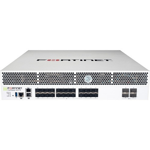 Fortinet FortiGate FG-3401E Network Security/Firewall Appliance - 2 Port - 1000Base-X, 10/100/1000Base-T, 10GBase-X, 40GBase-X, 100GBase-X - 100 Gigabit Ethernet - AES (256-bit), SHA-256 - 30000 VPN - FG-3401E-BDL-811-36