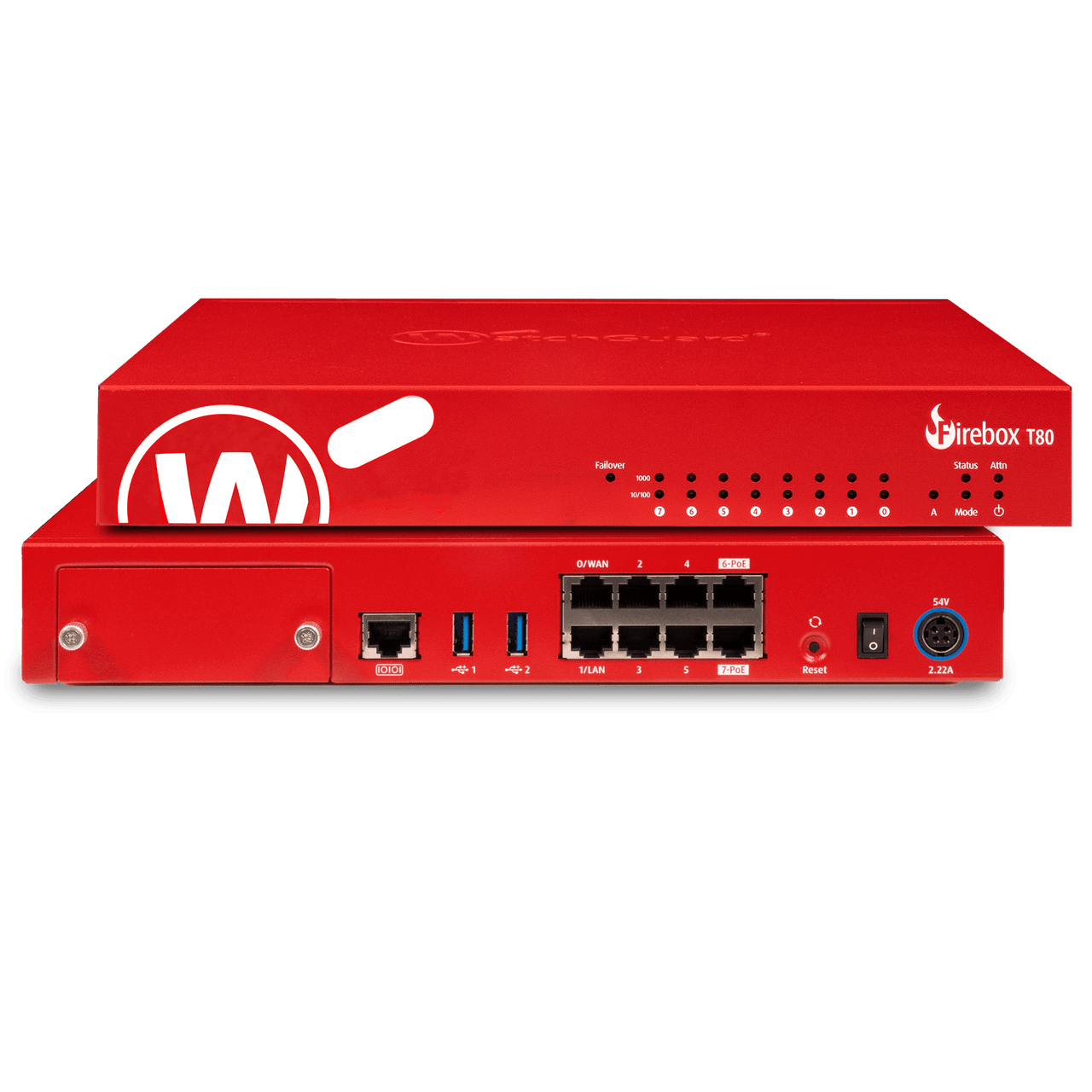Watchguard Firebox T80 Network Security Appliance - 8 Port - 1000Base-T - Gigabit Ethernet - 168.96 Mb/S Firewall Throughput - Wireless Lan - 60 Vpn - 1 Total Expansion Slots - Desktop - WGT80033-UK