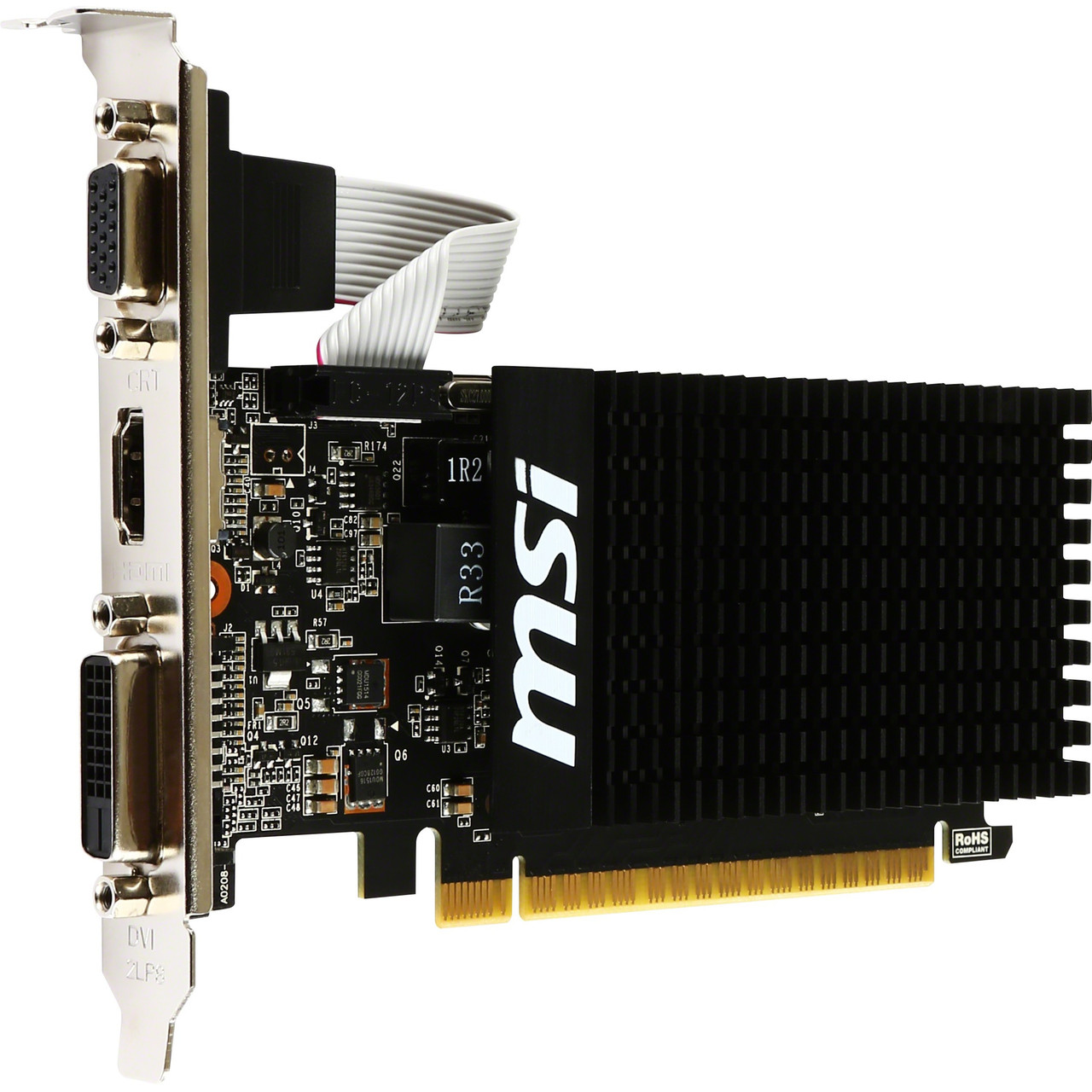 MSI Nvidia Geforce Gt 710 Graphic Card - 2 Gb Ddr3 Sdram - Low-Profile - 954 Mhz Core - 64 Bit Bus Width - Pci Express 2.0 X16 - Hdmi - Vga - Dvi - 1V4281