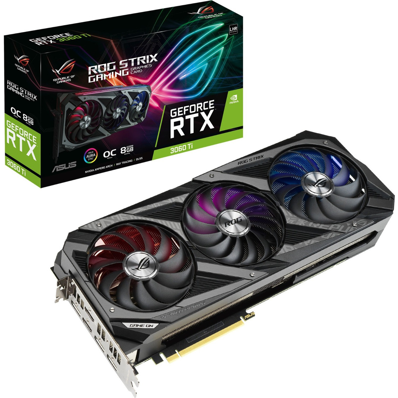 Asus GeForce RTX 3060 Ti Republic of Gamers Strix V2 OC Graphics Card - ROG-STRIX-RTX3060TI-O8G-V2-GAMING