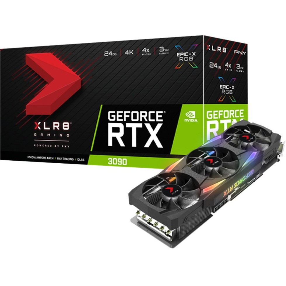 PNY Geforce RTX 3090 24GB XLR8 Gaming Epic-X RGB Triple Fan Graphics Card - VCG309024TFXMPB
