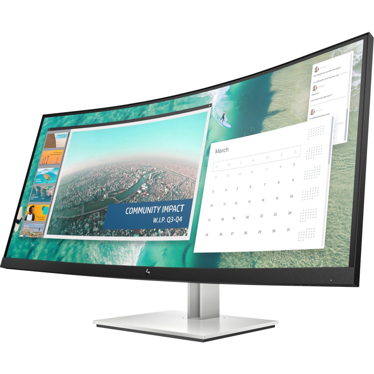 HP E344c 34" WQHD Curved Screen LED LCD Monitor - 21:9 - 34" Class - Vertical Alignment (VA) - 3440 x 1440 - 400 Nit Typical - 16 ms - 60 Hz Refresh Rate - HDMI - DisplayPort - 6GJ95A8#ABA