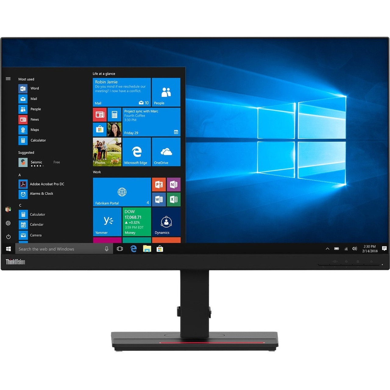 Lenovo ThinkVision T27h-20 27" WQHD WLED LCD Monitor - 16:9 - Raven Black - 27" Class - In-plane Switching (IPS) Technology - 2560 x 1440 - 16.7 Million Colors - 350 Nit Typical - 61ECGAR2US