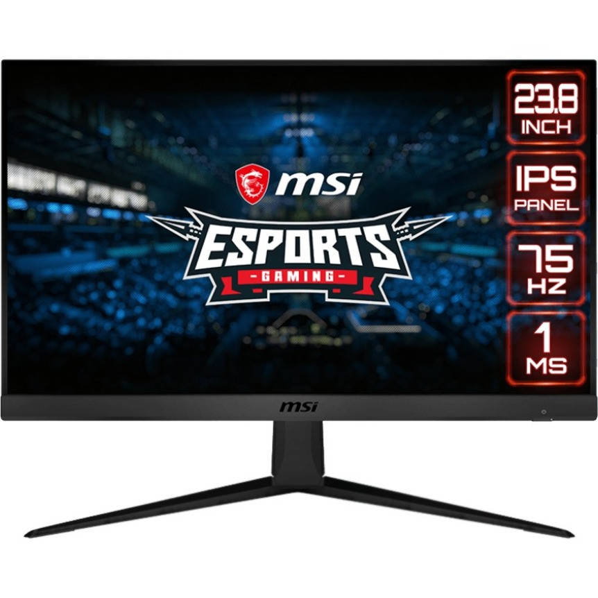 MSI Optix G241V E2 24" Full Hd Gaming Lcd Monitor - 16:9 - Black - 24" Class - In-Plane Switching (Ips) Technology - Led Backlight - 1920 X 1080 - 16.7 Million Colors - Freesync - 250 Nit - 1 Ms - 75 Hz Refresh Rate - Hdmi - Optixg241V E2