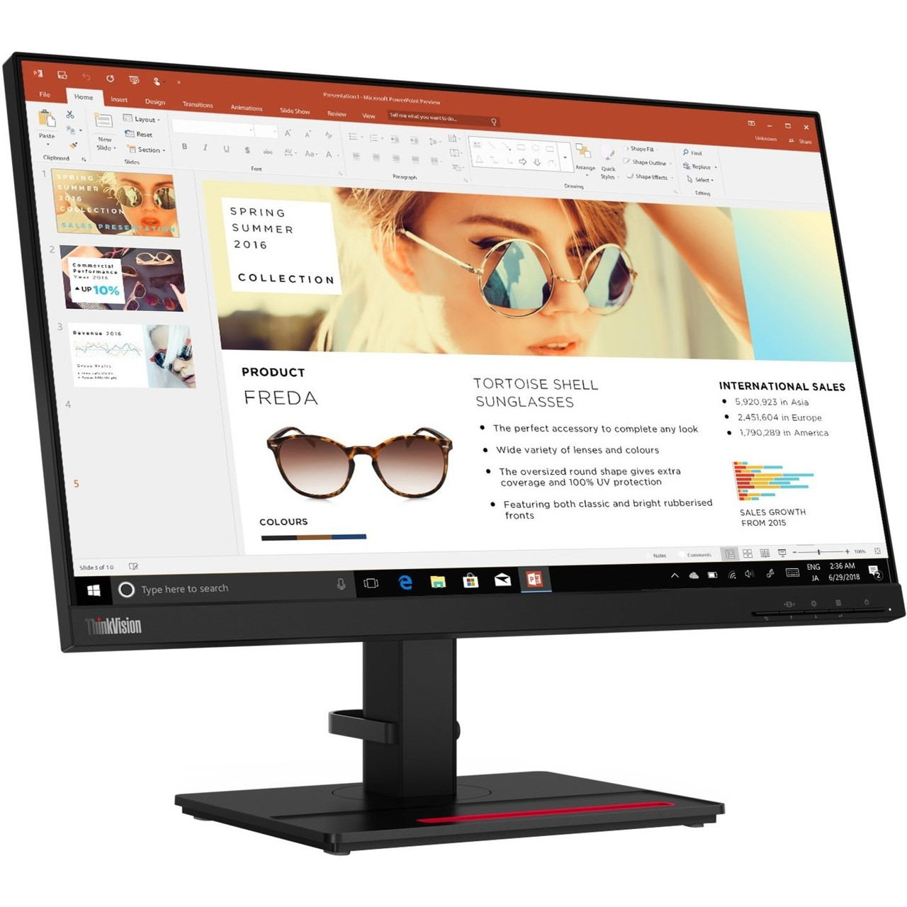 Lenovo ThinkVision P24h-2L 23.8" WQHD WLED LCD Monitor - 16:9 - Raven Black - 62B2GAR1US