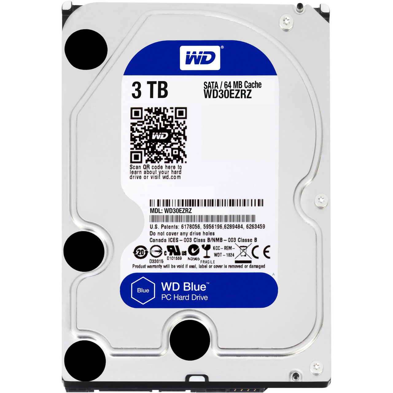 Western Digital Blue WD30EZRZ-20PK 3 TB Hard Drive - 3.5" Internal - SATA (SATA/600) - 5400rpm - 2 Year Warranty - 20 Pack 64MB 6GB/S 3.5IN PC HARD DRIVE