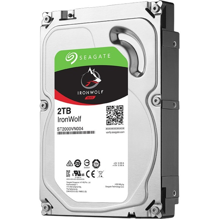 Seagate Ironwolf St2000Vn004 2 Tb Hard Drive - 3.5" Internal - Sata (Sata/600) - Conventional Magnetic Recording (Cmr) Method - 5900Rpm - 20 Pack 5900 Rpm 64Mb 3.5In - ST2000VN004-20PK