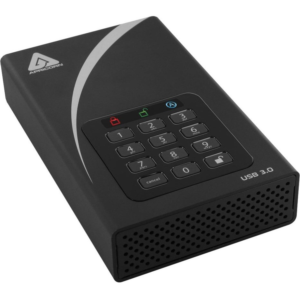 Apricorn Aegis Padlock DT ADT-3PL256-10TB 10 TB Desktop Hard Drive - External - TAA Compliant - Desktop PC Device Supported - USB 3.0 - 256-bit Encryption Standard - 1 Year Warranty USB 3.0