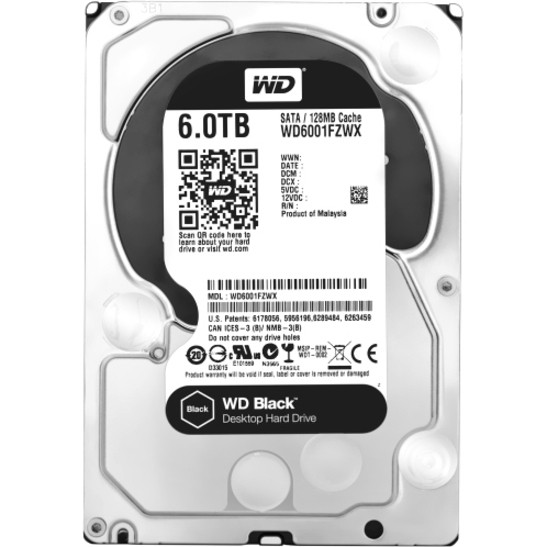 Western Digital Black WD6001FZWX 6 TB Hard Drive - 3.5" Internal - SATA (SATA/600) - 7200rpm