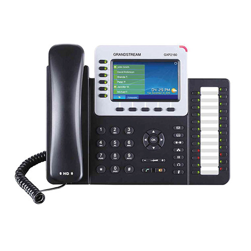 Grandstream GXP2160 IP-Phone - Corded/Cordless - Corded - Bluetooth - Desktop, Wall Mountable - Black - 6 x Total Line - VoIP - 2 x Network (RJ-45) - PoE Ports - GXP2160