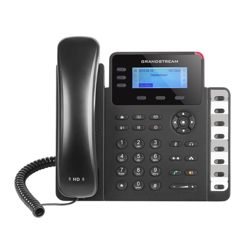 Grandstream GXP1630 IP Phone - Corded - Wall Mountable - Desktop - Black - 3 x Total Line - VoIP - 2 x Network (RJ-45) - PoE Ports - GXP1630