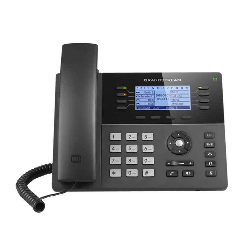 Grandstream GXP1782 IP-Phone - Corded - Wall Mountable, Desktop - Black - 8 x Total Line - VoIP - 2 x Network (RJ-45) - PoE Ports - GXP1782
