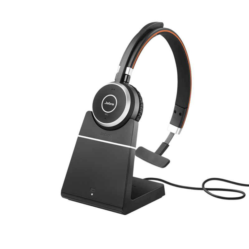 Jabra EVOLVE 65+ UC Mono Bluetooth Headset with Charging Stand - 6593-823-499