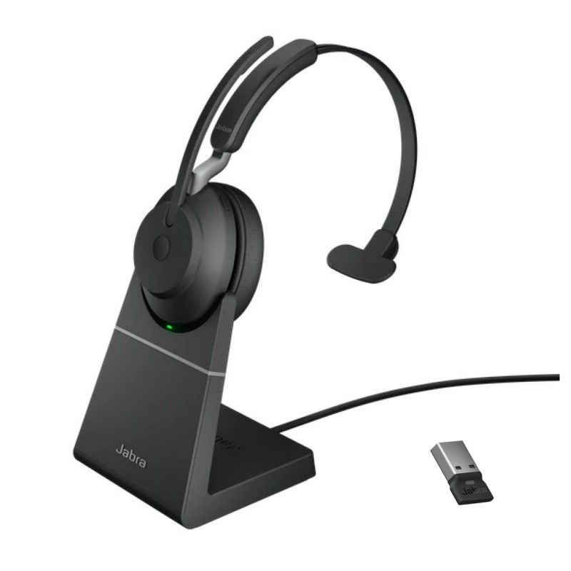 Jabra Evolve2 65 Mono Wireless On-Ear Headset (Unified Communication, USB Type-A, Black) - 26599-889-989