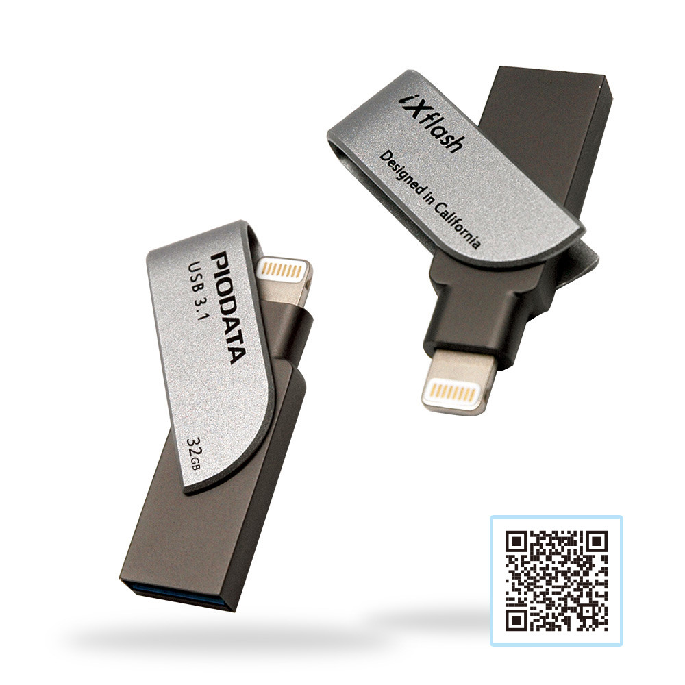 Vinpower Digital Piodataix Flash32Gbw/Usb3.1And Lightning Connection - Spacegray - IXF-032-SG