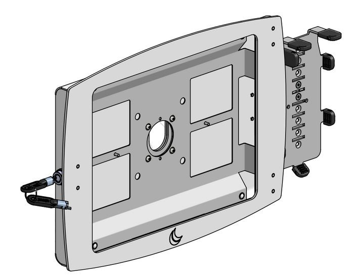 Spacepole Tablet A-Frame Side Mount Bracket For Payment Terminal, Either Multigrip Plate Or M-Case - Associate Facing (Black) - SPA132-02