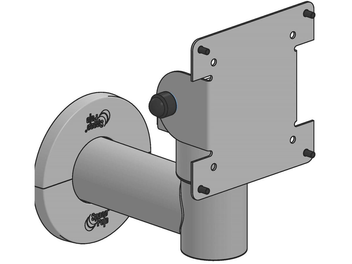 Spacepole Essentials Wall Mounted Vesa 75/100 On 120Mm (4.7In) Swingarm. Includes 2-Piece Flange Cover And Mounting Hardware. Provides Tilt. (Black) - GEN-SPI144-02