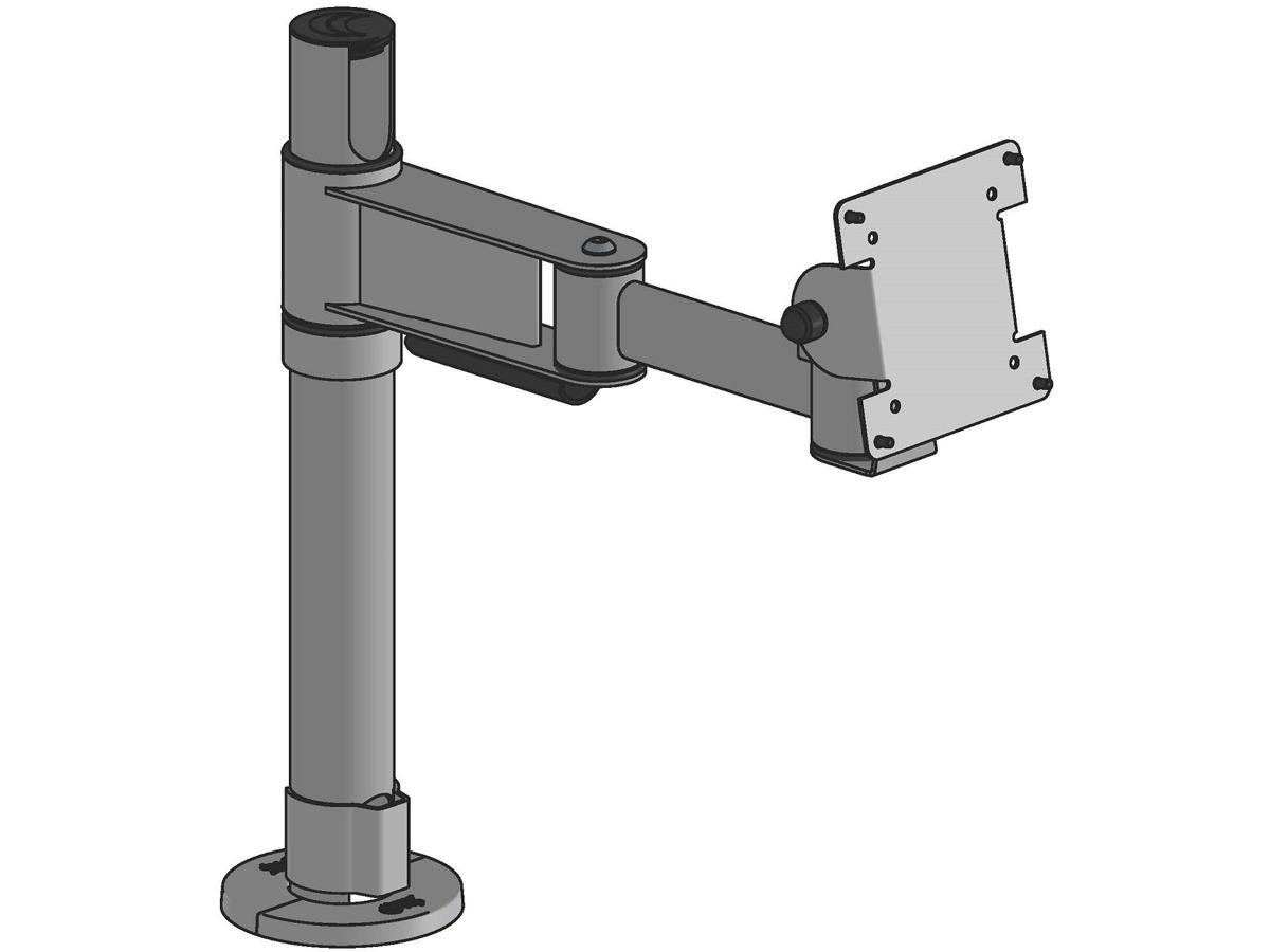 Spacepole Essentials 75/100 Vesa Adjustable 300Mm Elbow Arm Display Mount On 400Mm (15.75 In) Steel Pole; Top & Bottom Cables Slots; Includes Cable Clip, Flange Cover, And Mounting Hardware. Replaces Spv1106-02 (Black) - SPV1106-FX-02