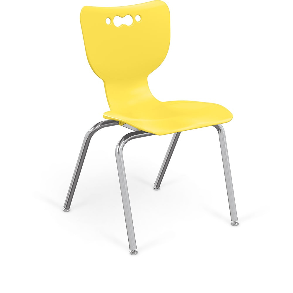 Mooreco Hierarchy 4-Leg Chair (Yellow) Set Of 5: No Arms; 16In Seat Height; Heavy Gauge Chrome Base Includes Nylon Swivel Glides - 53316-5-HYLW-NA-CH
