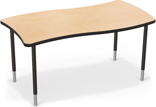 Mooreco Creator Table Rectangle Fusion Maple Top Platinum Edgeband - 1643Q2-7909