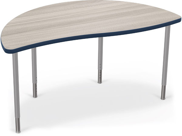 Mooreco Creator Table Half Round Fusion Maple Top Platinum Edgeband - 1643N2-7909