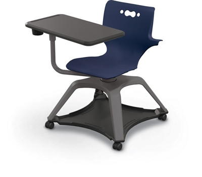Mooreco With Arms (Tablet Arm + Hard Caster) - 54325-GREY-WA-TN-HC