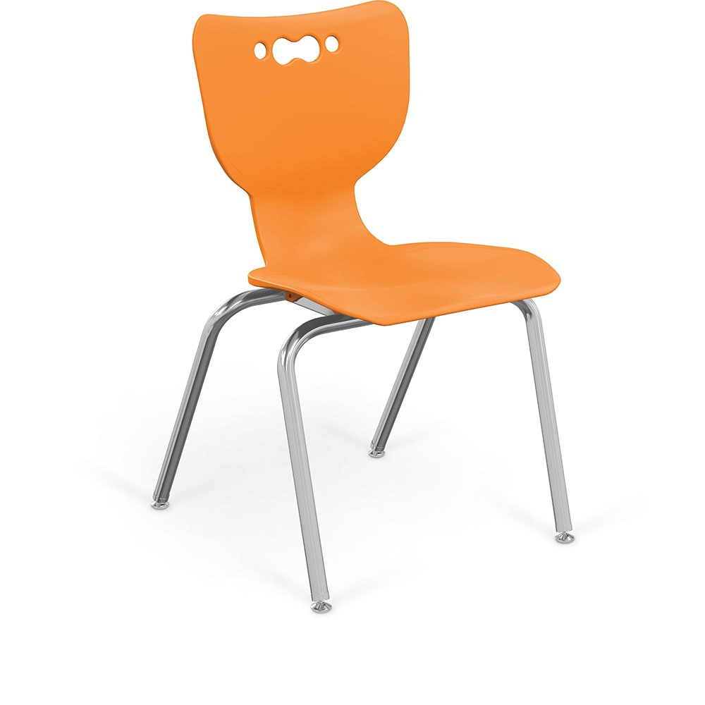 Mooreco Hierarchy 4 Leg Caster Chair With Arms - Orange Shell (Shown) - 54318-ORANGE-WA-PL-HC