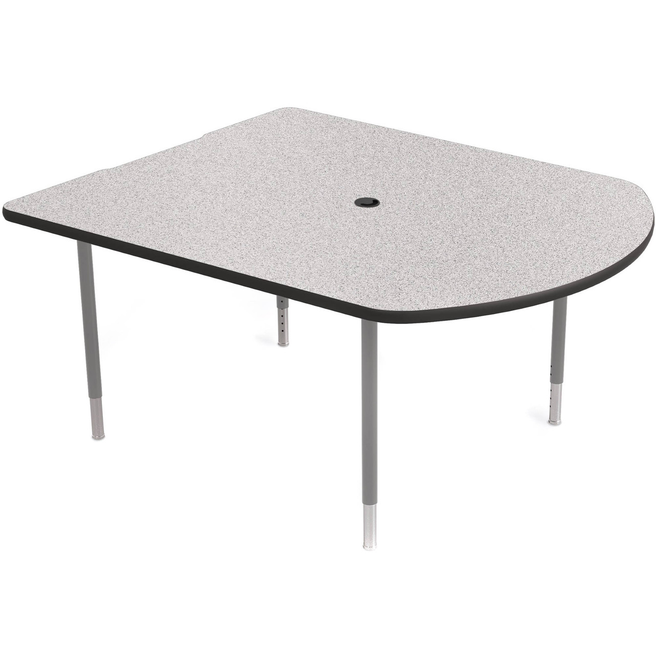 Mooreco Mediaspace Table-Small (Black Legs), Graphite Nebula, Platinum Edge, - 27749-4623-PL