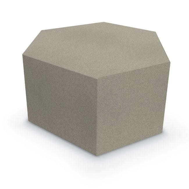Mooreco Elevate Wind Hexagonal Ottoman (Ts1041)-Silvertex Limoncello - TS1041-V3-SILVERTEX LIMONCELLO