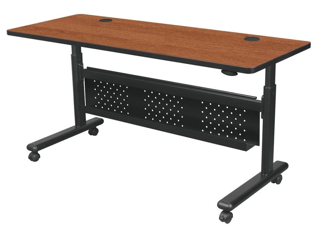 Mooreco 24X72 Height Adjustable Flipper-Grey Nebula Laminate-Navy Edgeband - 90317-4622-HNVY