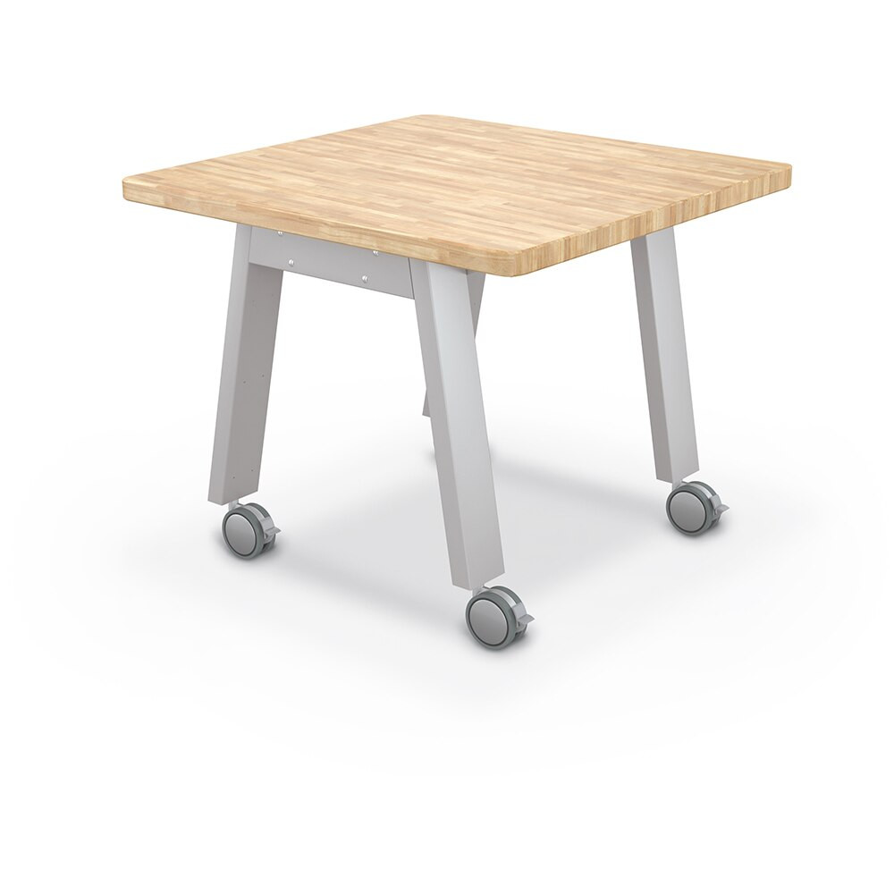 Mooreco Compass Maker Table 30X72X29 With Shelf And Peg Side Panel-Laminate Top-Fashion Grey-Orange Edgeband-Orange Panel - 91694-B-SL2113-HORG