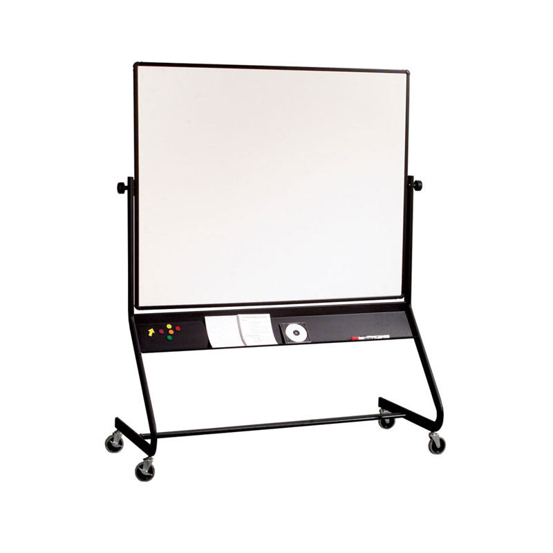 Mooreco 48 Hx72 W Porcelain Mobile Reversible Markerboard-Aluminum Tri - 668AG-DD