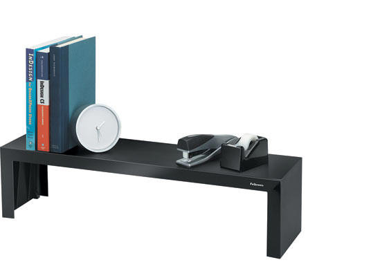 Fellowes Designer Suites Shelf maximizes desktop space with a space-saving vertical design that supports up to 30 lbs. Holds books, clocks, desk items, or other Designer Suites products. Bridges up to four Designer Suites Letter Trays. - 8038801