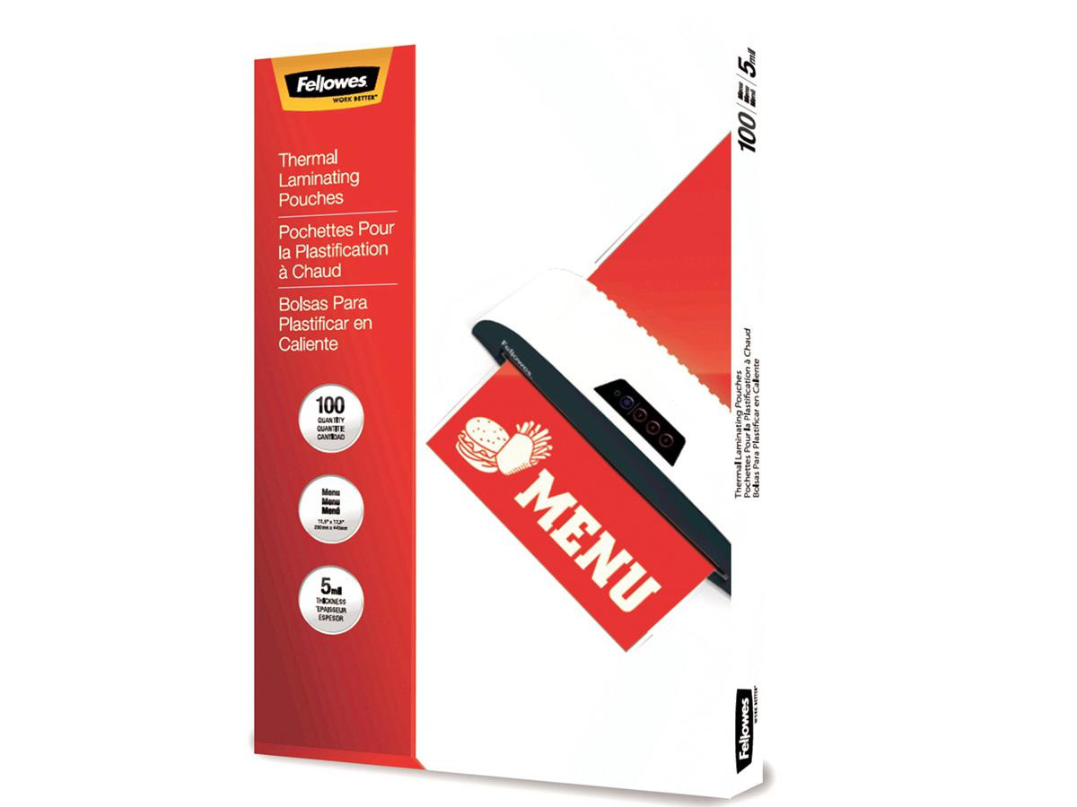 Fellowes THERMAL LAMINATING POUCHES MENU 5MIL - 100PK NA - 5746001