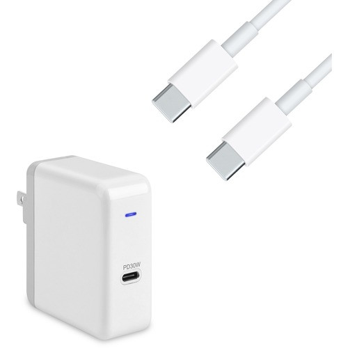 4XEM Charging Kit for iPad Pro - White CHARGER AND 6FT USB TYPE C CABLE