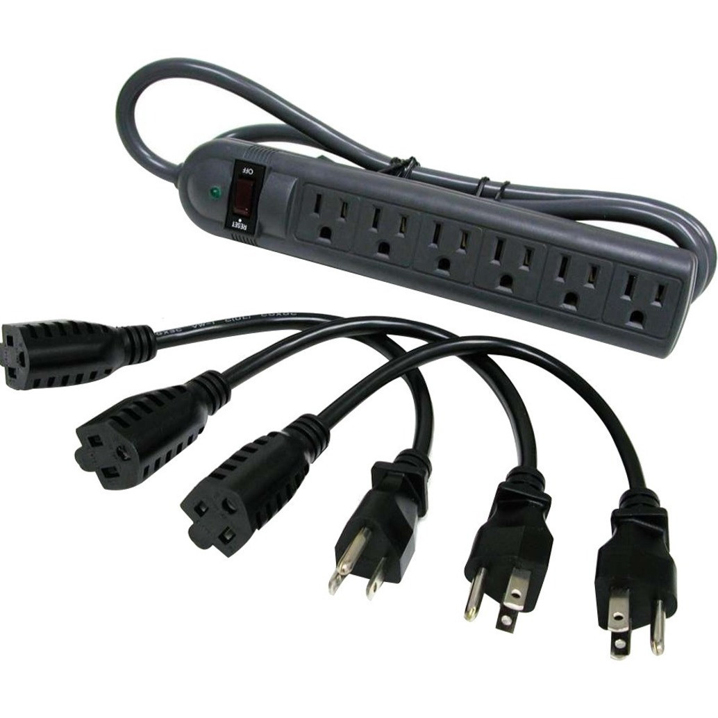 C2G SURGE W/ 3 1ft POWER EXTENSION CORDS - 39995