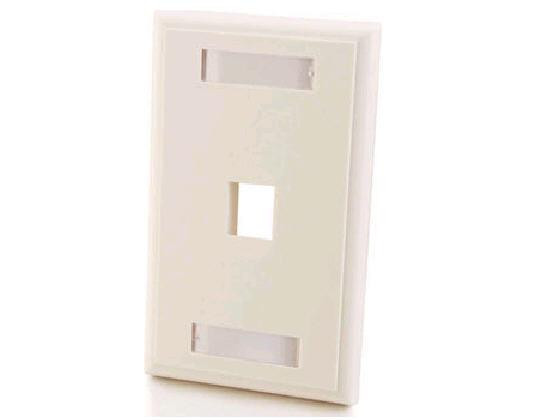 C2G 1-Port Keystone Wallplate White - 03410